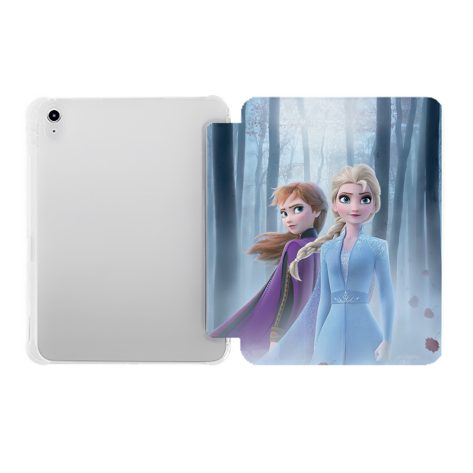 （画像用） アナと雪の女王 アンナ エルサ Frozen Anna Elsa IPad ケース ペン収納付き 三つ折りスタンド PUレザー×シリコン 対応機種9.5/10.5/10.9インチ
